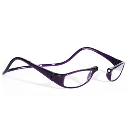CliC +1.25 Diopter Magnetic Reading Glasses: Euro - Purple - Click Image to Close